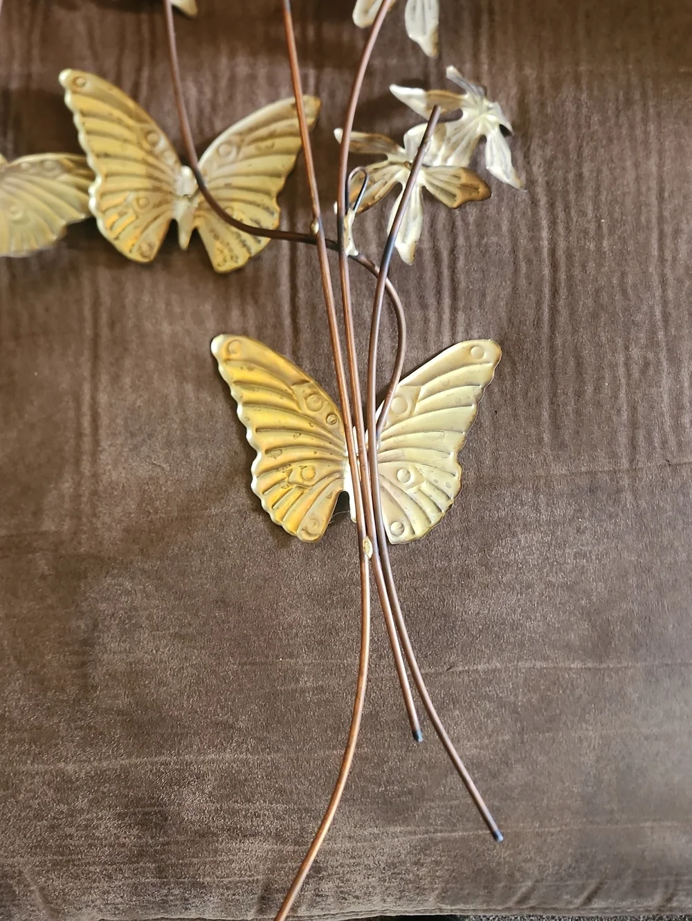 Home Interior Metal Floral Butterfly Home Decor Wall Hang Set of 2. Vintage